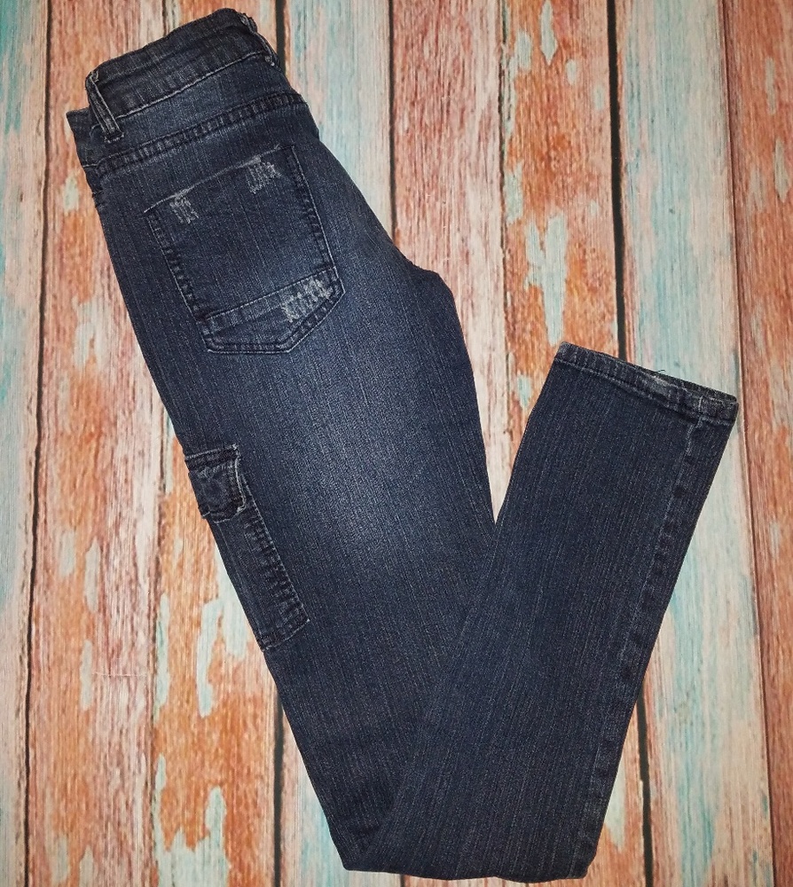 Red Rivet Cargo Skinny Jeans